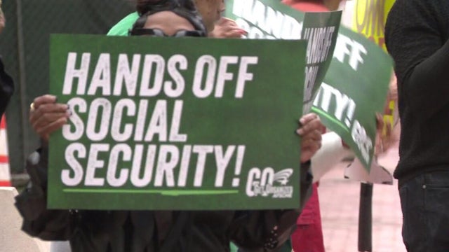 Community members protest DOGE's access to Social Security 